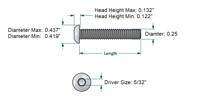 1/4-20 button head