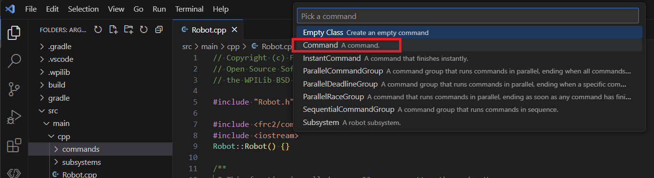select command